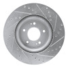 R1 18-23 Genesis G70 Front Left Drilled & Slotted Silver Brake Rotor