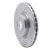R1 18-22 Genesis G70 Front Left Drilled & Slotted Silver Brake Rotor