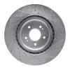 R1 18-22 Genesis G70 Front Left Drilled & Slotted Silver Brake Rotor