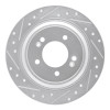 R1 17-23 Hyundai Kona EV Rear Left Drilled & Slotted Silver Brake Rotor