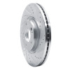 R1 17-20 Kia Cadenza Front Right Drilled & Slotted Silver Brake Rotor