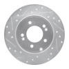 R1 17-19 Kia Cadenza Rear Left Drilled & Slotted Silver Brake Rotor