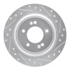 R1 17-23 Hyundai Kona EV Rear Right Drilled & Slotted Silver Brake Rotor