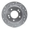 R1 17-25 Hyundai Elantra GT Rear Left Drilled & Slotted Silver Brake Rotor