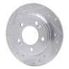 R1 17-25 Hyundai Elantra GT Rear Left Drilled & Slotted Silver Brake Rotor