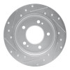 R1 17-25 Hyundai Elantra Rear Right Drilled & Slotted Silver Brake Rotor