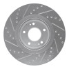 R1 15-21 Kia SEDONA Front Right Drilled & Slotted Silver Brake Rotor