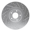 R1 15-21 Kia SEDONA Front Left Drilled & Slotted Silver Brake Rotor