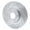 R1 15-20 Kia SORENTO Front Left Drilled & Slotted Silver Brake Rotor