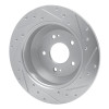 R1 15-20 Kia SORENTO Rear Left Drilled & Slotted Silver Brake Rotor