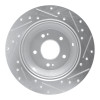 R1 15-20 Kia SORENTO Rear Left Drilled & Slotted Silver Brake Rotor
