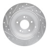 R1 15-20 Kia SORENTO Rear Right Drilled & Slotted Silver Brake Rotor