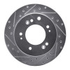R1 07-09 Kia SORENTO Rear Left Drilled & Slotted Silver Brake Rotor