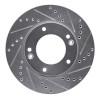 R1 07-09 Kia SORENTO Front Right Drilled & Slotted Silver Brake Rotor