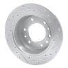 R1 06-14 Hyundai Entourage Rear Left Drilled & Slotted Silver Brake Rotor