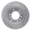R1 06-14 Hyundai Entourage Rear Left Drilled & Slotted Silver Brake Rotor