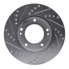 R1 03-06 Kia SORENTO Front Right Drilled & Slotted Silver Brake Rotor