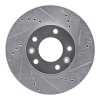 R1 03-05 Kia SEDONA Front Right Drilled & Slotted Silver Brake Rotor