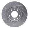 R1 03-05 Kia SEDONA Front Right Drilled & Slotted Silver Brake Rotor