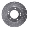 R1 03-06 Kia SORENTO Front Left Drilled & Slotted Silver Brake Rotor