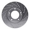 R1 03-06 Kia SORENTO Front Left Drilled & Slotted Silver Brake Rotor