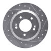 R1 13-25 Hyundai Elantra GT Rear Right Drilled & Slotted Silver Brake Rotor