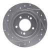 R1 13-25 Hyundai Elantra GT Rear Right Drilled & Slotted Silver Brake Rotor