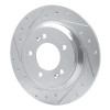R1 13-25 Hyundai SONATA Rear Left Drilled & Slotted Silver Brake Rotor