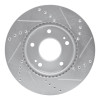 R1 10-11 Kia SOUL Front Left Drilled & Slotted Silver Brake Rotor