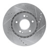 R1 10-13 Kia Forte Koup Front Left Drilled & Slotted Silver Brake Rotor