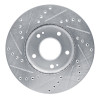 R1 07-10 Kia Rondo (USA) Front Right Drilled & Slotted Silver Brake Rotor