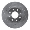 R1 04-09 Kia SPECTRA5 Front Left Drilled & Slotted Silver Brake Rotor
