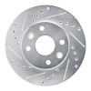 R1 94-00 Kia SPECTRA Front Left Drilled & Slotted Silver Brake Rotor