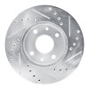 R1 94-00 Kia SPECTRA Front Left Drilled & Slotted Silver Brake Rotor