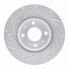 R1 95-97 Kia SEPHIA Rear Right Drilled & Slotted Silver Brake Rotor