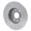 R1 98-03 Kia SEPHIA Rear Left Drilled & Slotted Silver Brake Rotor