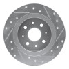 R1 98-03 Kia SEPHIA Rear Left Drilled & Slotted Silver Brake Rotor