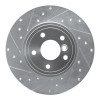 R1 17-19 Jaguar XE Rear Left Drilled & Slotted Silver Brake Rotor