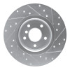 R1 17-19 Jaguar XE Rear Left Drilled & Slotted Silver Brake Rotor