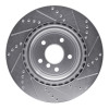 R1 16-24 Jaguar XF Rear Left Drilled & Slotted Silver Brake Rotor