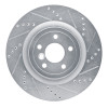 R1 16-24 Jaguar XF Rear Right Drilled & Slotted Silver Brake Rotor