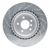 R1 16-24 Jaguar XF Rear Right Drilled & Slotted Silver Brake Rotor