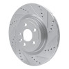 R1 17-20 Jaguar XE Rear Right Drilled & Slotted Silver Brake Rotor