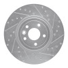 R1 17-20 Jaguar XF Front Right Drilled & Slotted Silver Brake Rotor