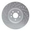 R1 17-20 Jaguar XF Front Right Drilled & Slotted Silver Brake Rotor