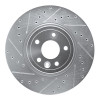 R1 17-20 Jaguar XF Front Left Drilled & Slotted Silver Brake Rotor