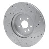 R1 17-20 Jaguar XF Front Left Drilled & Slotted Silver Brake Rotor