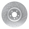 R1 17-20 Jaguar XF Front Left Drilled & Slotted Silver Brake Rotor