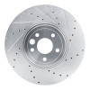 R1 16-24 Jaguar XF Front Right Drilled & Slotted Silver Brake Rotor