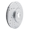 R1 16-24 Jaguar XF Front Right Drilled & Slotted Silver Brake Rotor